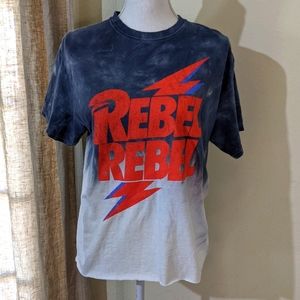 David Bowie Rebel Rebel Tie Dye Raw Hem Tee Md
